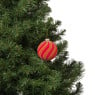 Kerstbal swirl velvet - roze/oranje