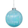 Kerstbal ribbels - lichtblauw