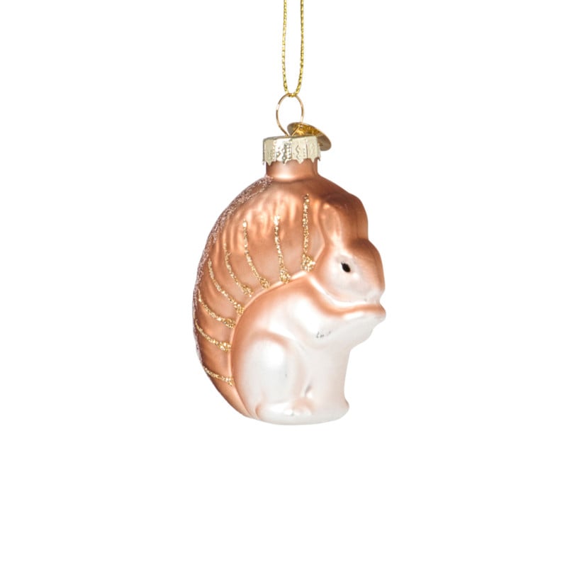 Kersthanger eekhoorn - bruin - 7.2x5.2x3 cm