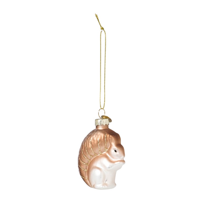 Kersthanger eekhoorn - bruin - 7.2x5.2x3 cm
