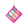 Kersthanger doosje macarons - multikleur - 3.6x11.5x7.8 cm