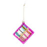 Kersthanger doosje macarons - multikleur - 3.6x11.5x7.8 cm