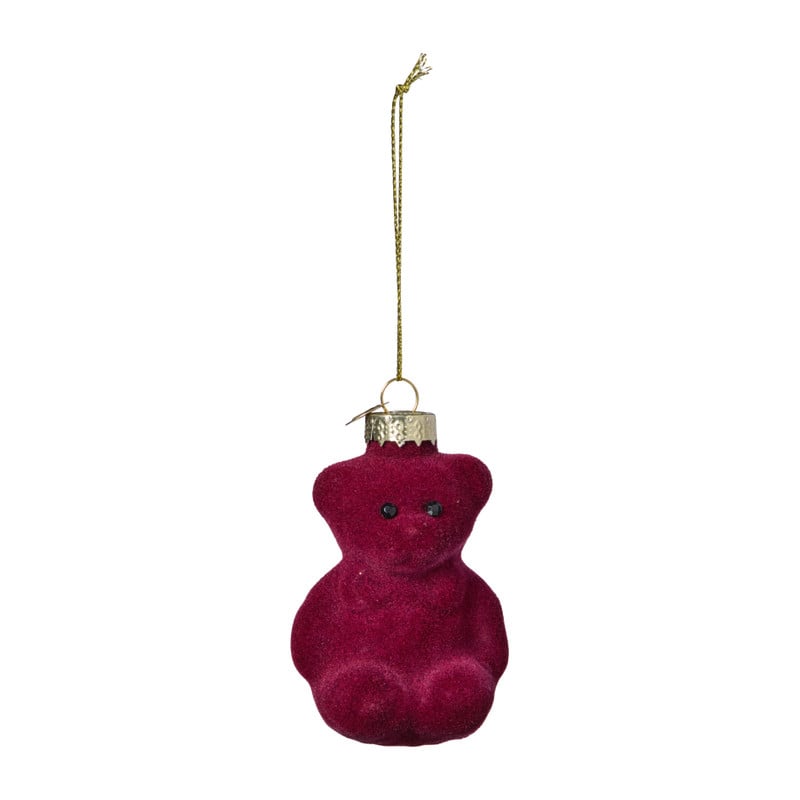 Kersthanger gummybeer velvet - paars - 8x5.6x4.6 cm