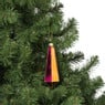 Kersthanger pegel velvet - roze/oranje - 4.3x13.7 cm