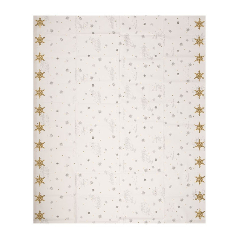 Tafelkleed snowflakes - 138x220 cm - wit