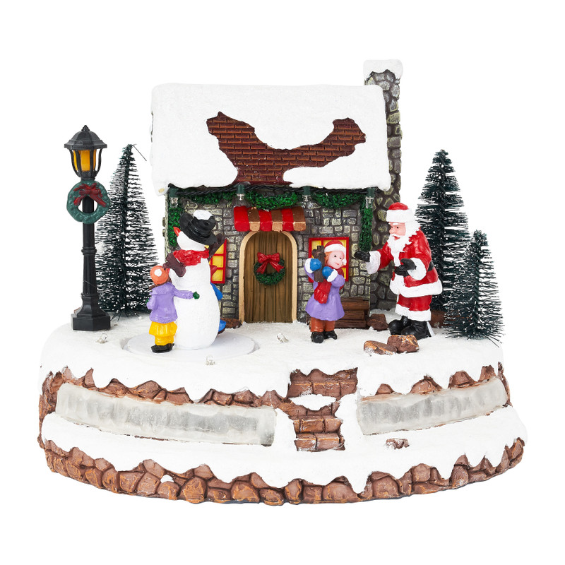 Kerstdorp Santa - bewegend - 22x18x17 cm 