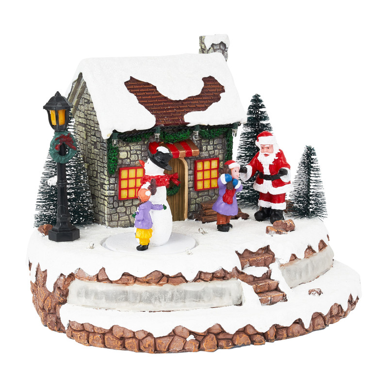 Kerstdorp Santa - bewegend - 22x18x17 cm 