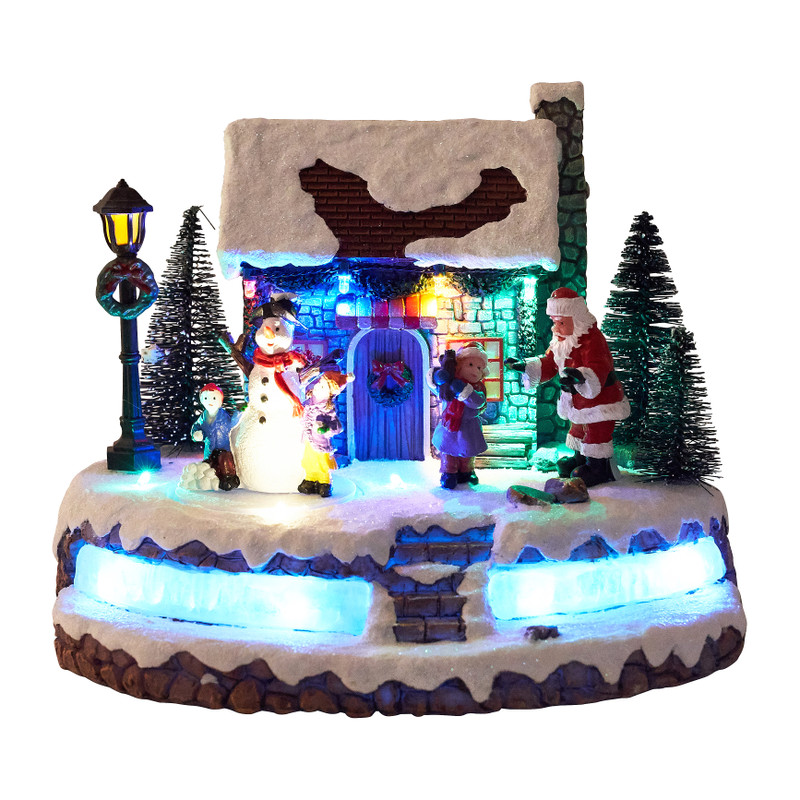 Kerstdorp Santa - bewegend - 22x18x17 cm 