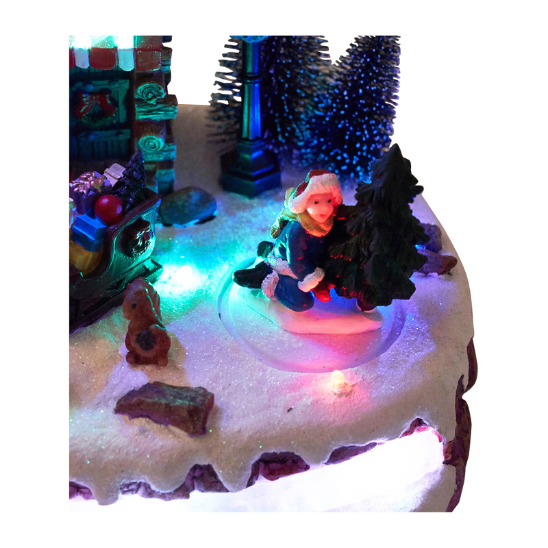 Kerstdorp bewegend - 22x18x17 cm