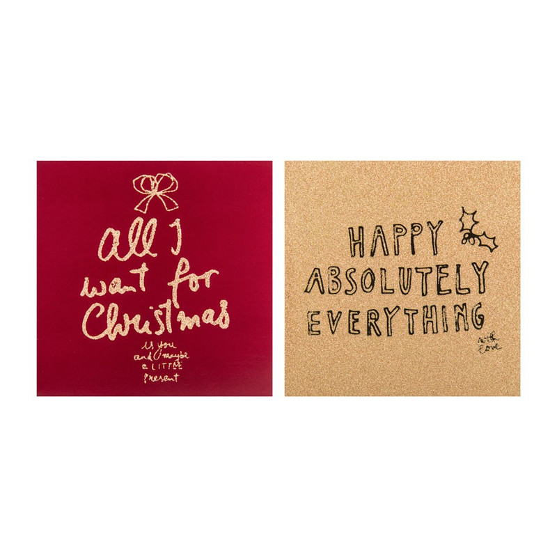 Kerstkaarten tekst - 15x15 cm - 6 stuks