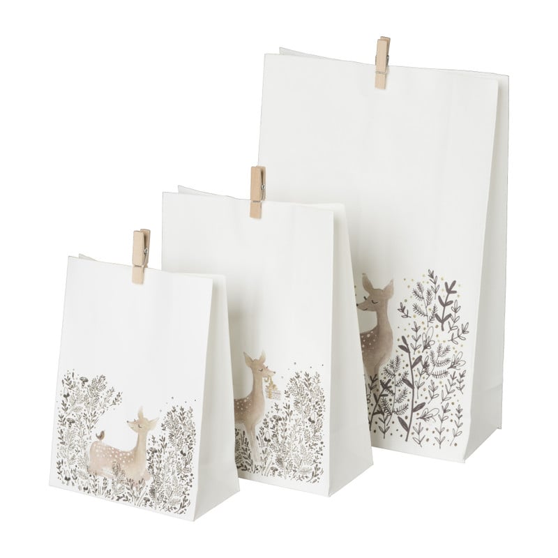 Kerst inpakzakjes hert - set van 3