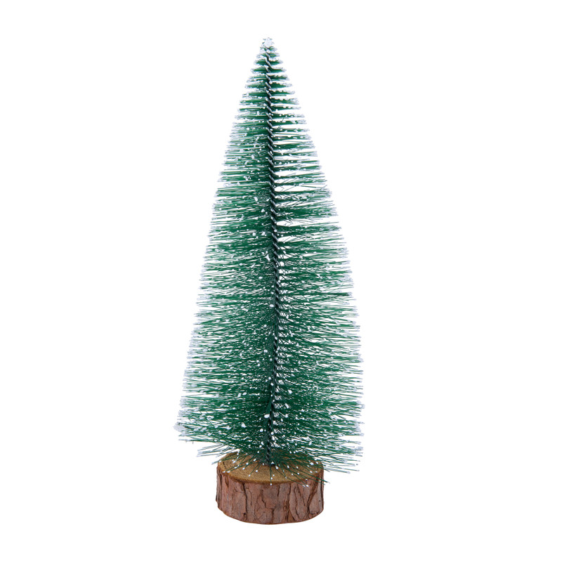 Kerstboom M met sneeuw - groen - 24 cm