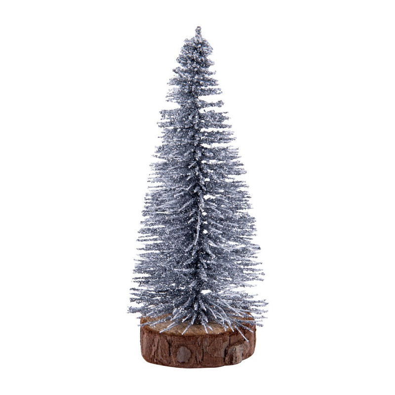 Kerstboom - zilverkleurig - glitter - mini