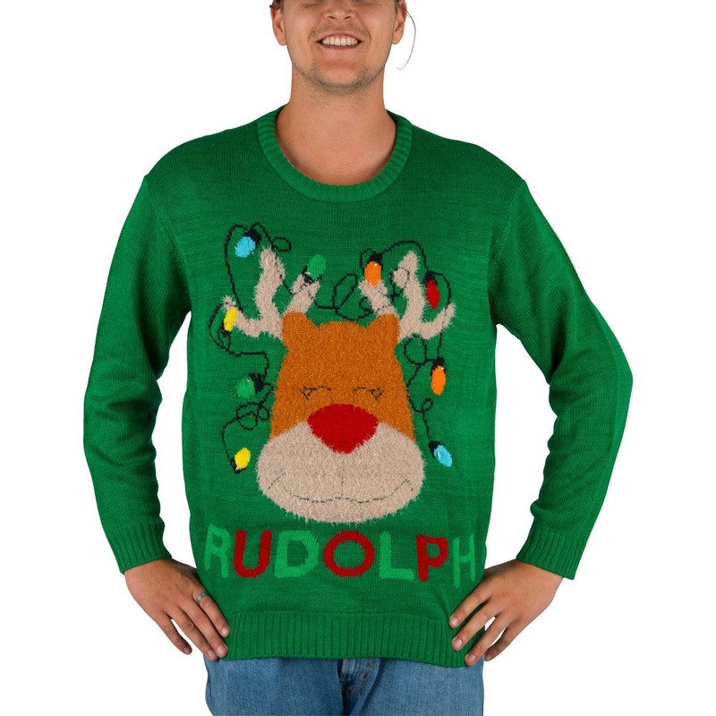 Kersttrui Rudolph met verlichting - XS/S