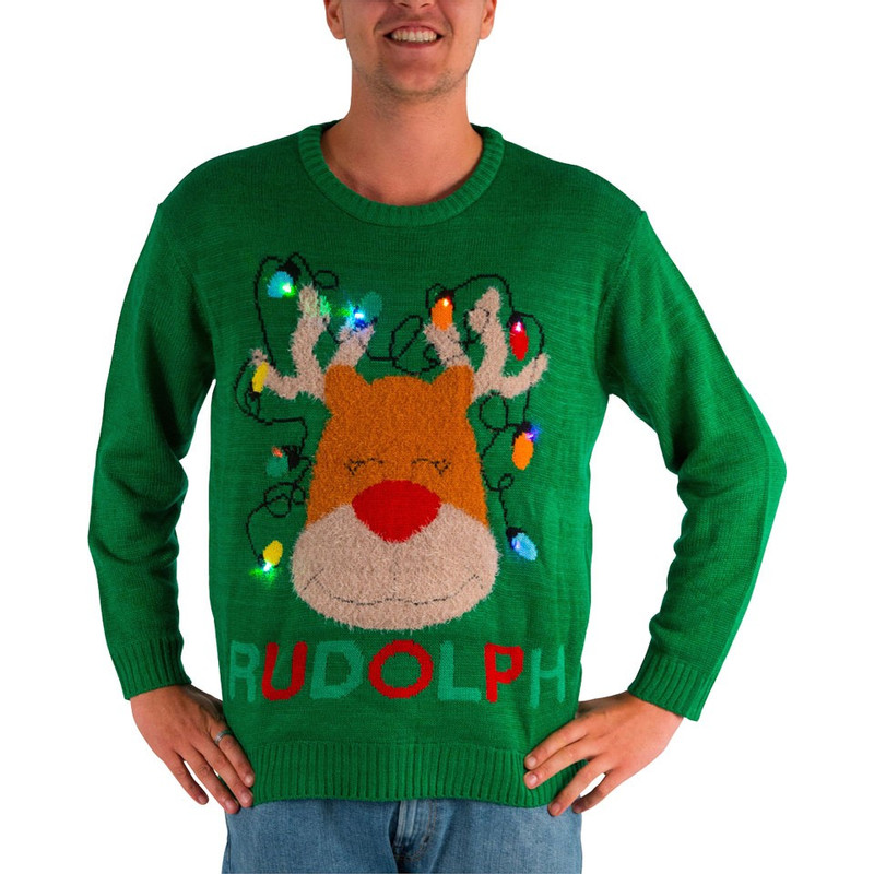 Kersttrui Rudolph met verlichting - XS/S