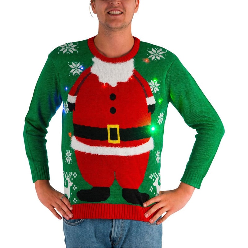 Kersttrui Santa met verlichting - M/L