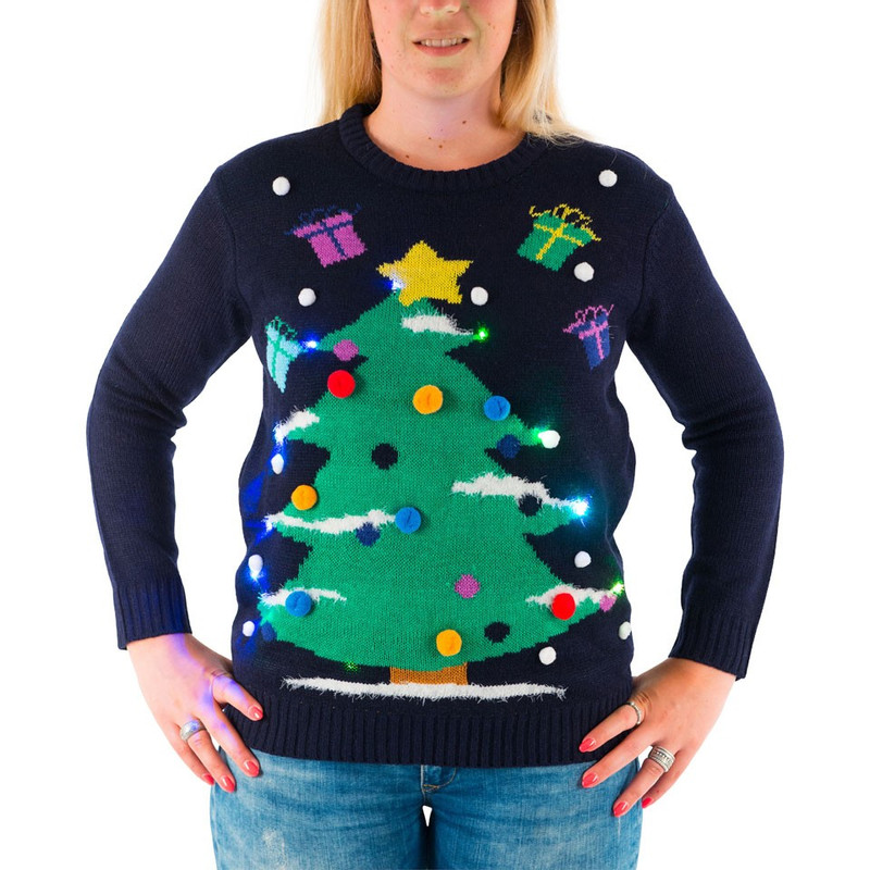 Kersttrui Xmas Tree met verlichting - XL/XXL.