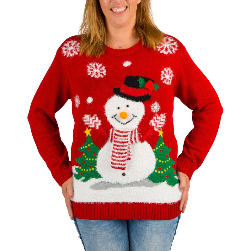 Kersttrui Snowman met muziek - XL/XXL
