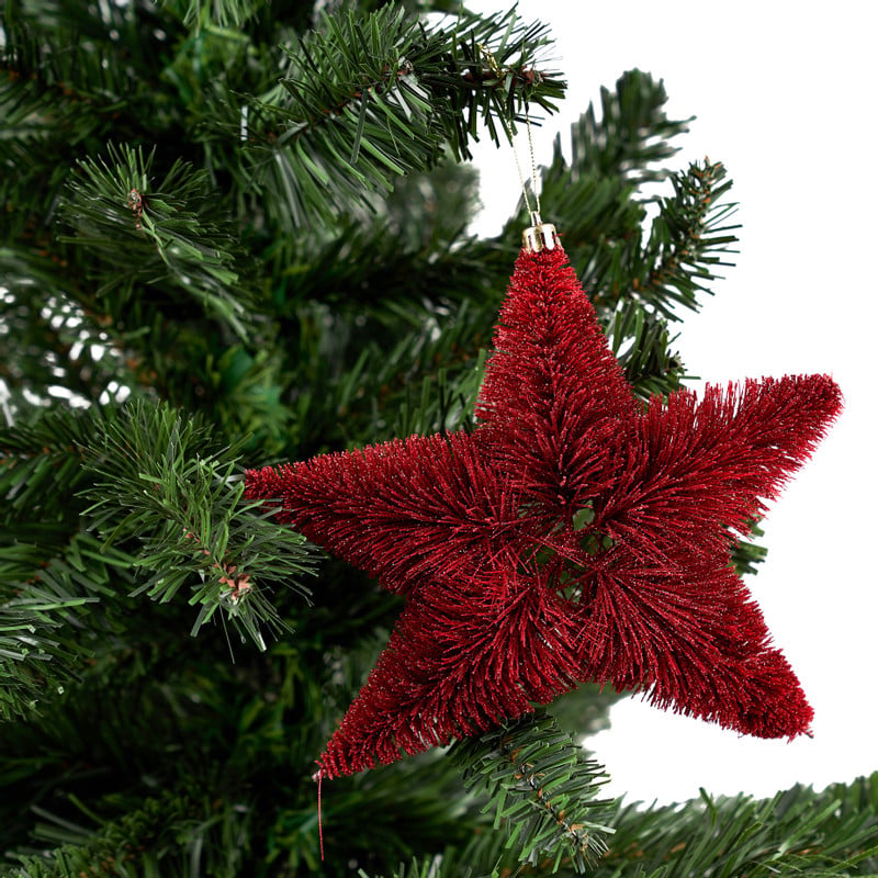 Kerstster - rood - 20 cm 