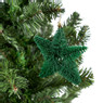Kerstster met glitter - Groen - 11,5 cm