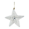 Kerstster met glitter - Wit - 11,5 cm
