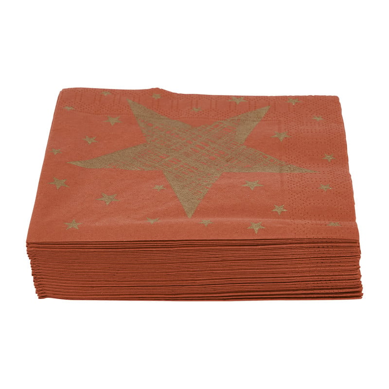 Duni servetten - shining red star - 24x24 cm 