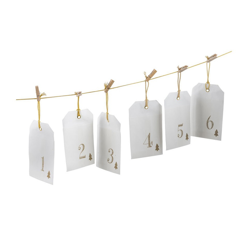 Adventsslinger enveloppe + knijpers