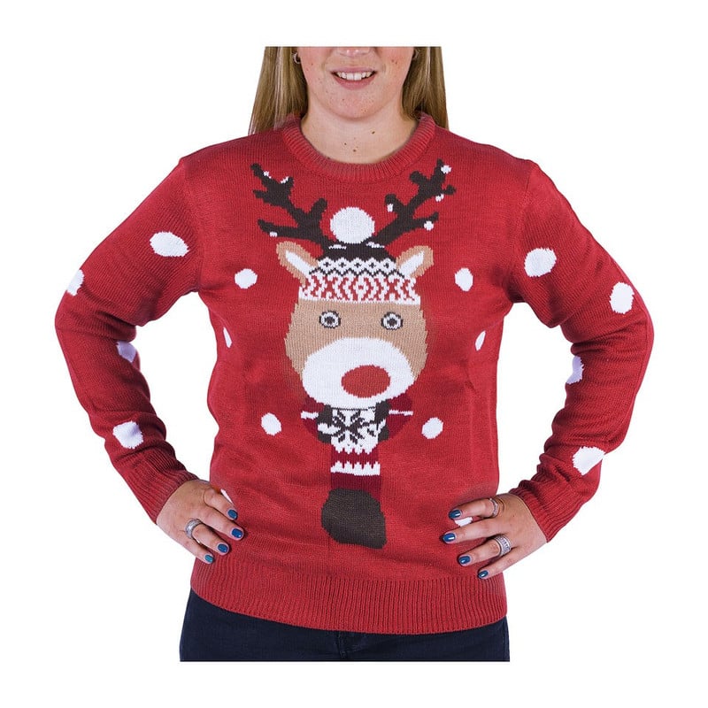 Kersttrui dames - rendier met muziek - maat M  