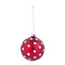 Kerstbal rood met grote witte stip