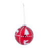 Kerstbal rood rendier met boom