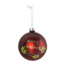 Kerstbal bordeaux - Merry Christmas - glas