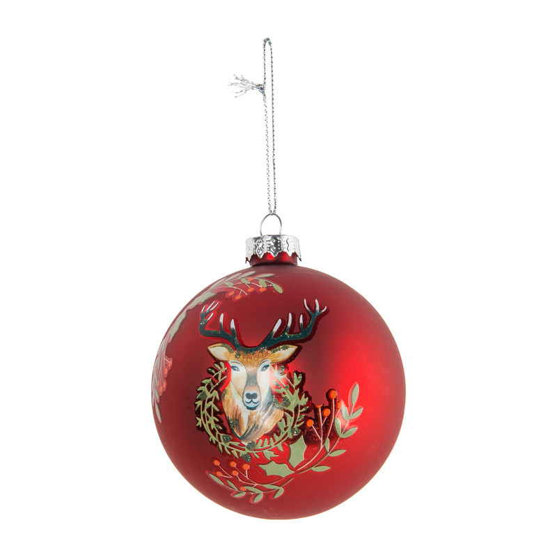 Bordeaux kerstbal - hert