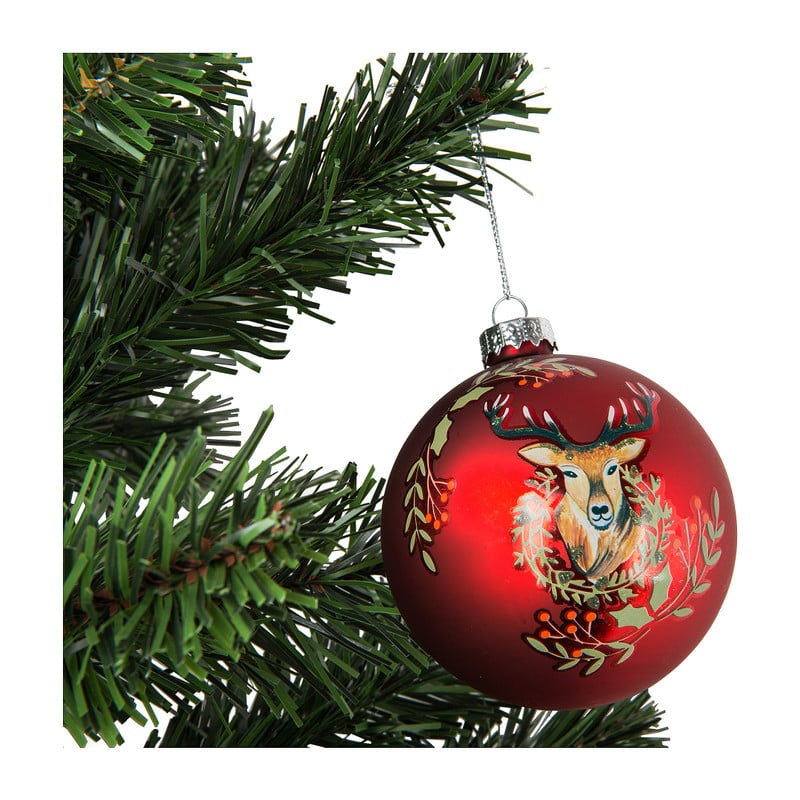Bordeaux kerstbal - hert