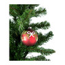 Kerstbal bordeaux goudkleurige bloemen