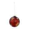 Kerstbal bies - bordeaux/goudkleurig - glas