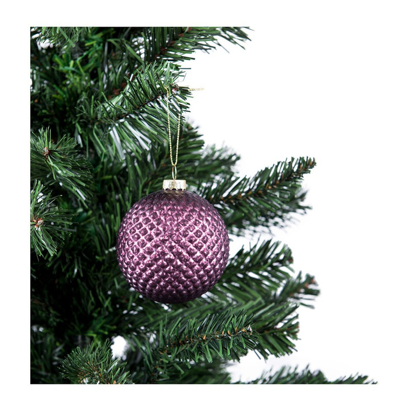 Kerstbal paars mat - glas
