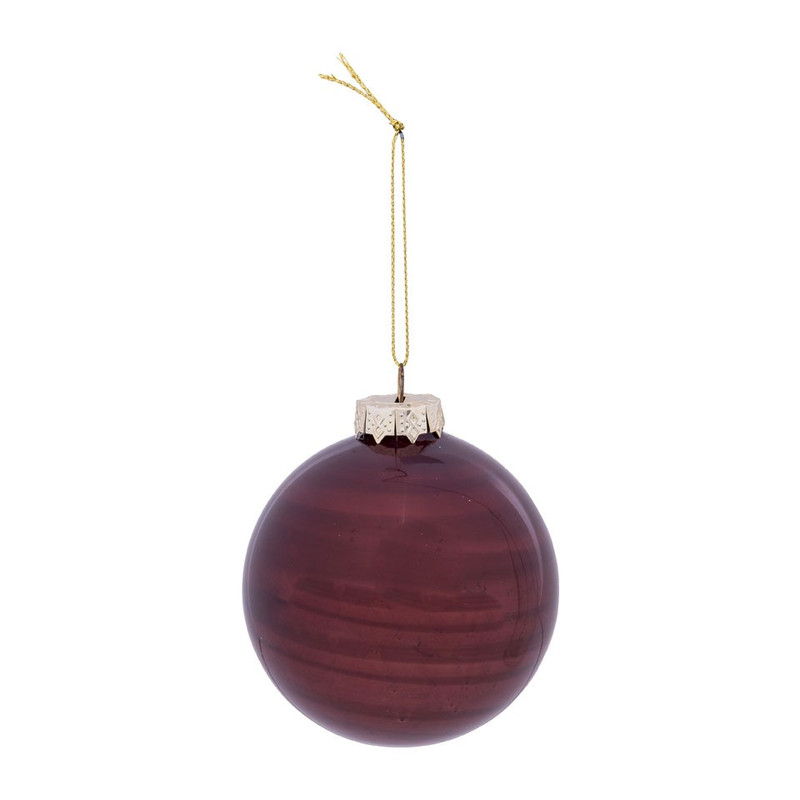 Kerstbal bordeaux effen