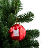 Kerstbal rood met rendiertje - 8 cm