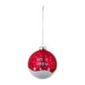 Kerstbal rood let is snow - glas