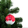 Kerstbal rood let is snow - glas