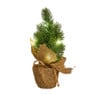 Kunstkerstboompje in pot - 7 led lampjes - 22 cm