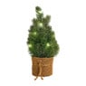 Kunstkerstboompje in pot - 10 led lampjes - 33 cm 