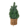 Kunstkerstboompje in pot - 10 led lampjes - 33 cm 