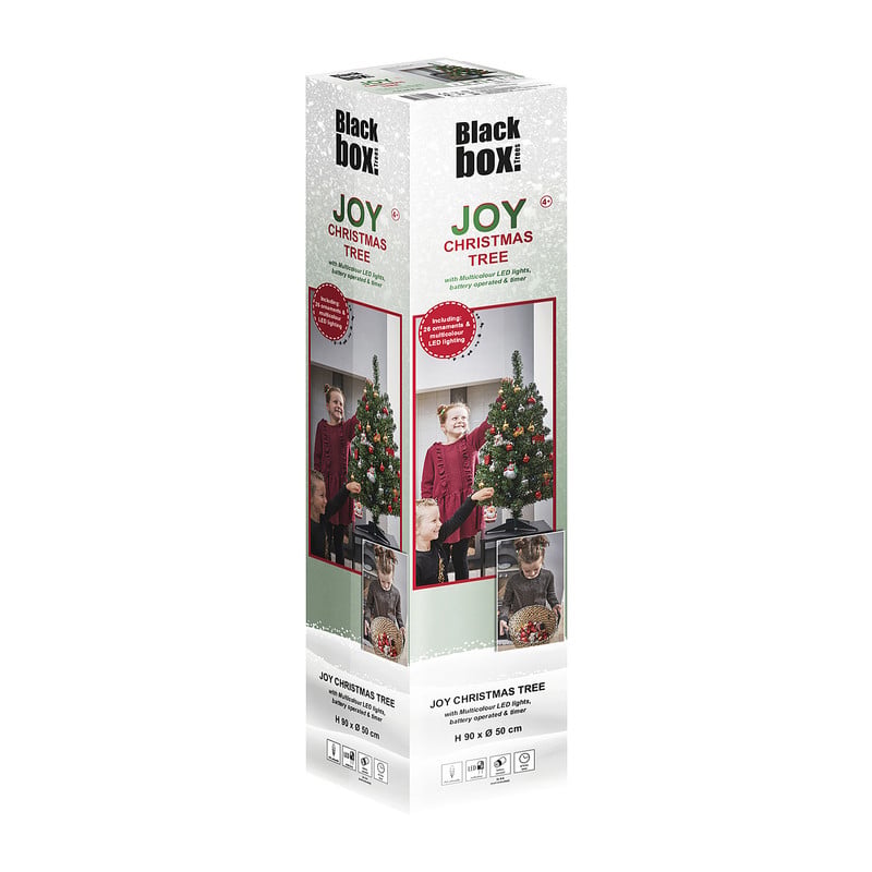 Kunstkerstboom met deco - 90 cm 