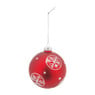 Kerstbal rood - sneeuwvlok stip - 8 cm