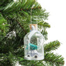 Kerstbal flesje - 5x10 cm - grijs