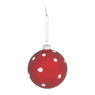 Kerstbal stip/streep - 8 cm - rood/wit
