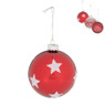 Kerstbal ster/driehoek/tekst - 8 cm - rood