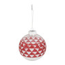 Kerstbal ster/driehoek/tekst - 8 cm - rood