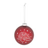 Kerstbal ster/driehoek/tekst - 8 cm - rood